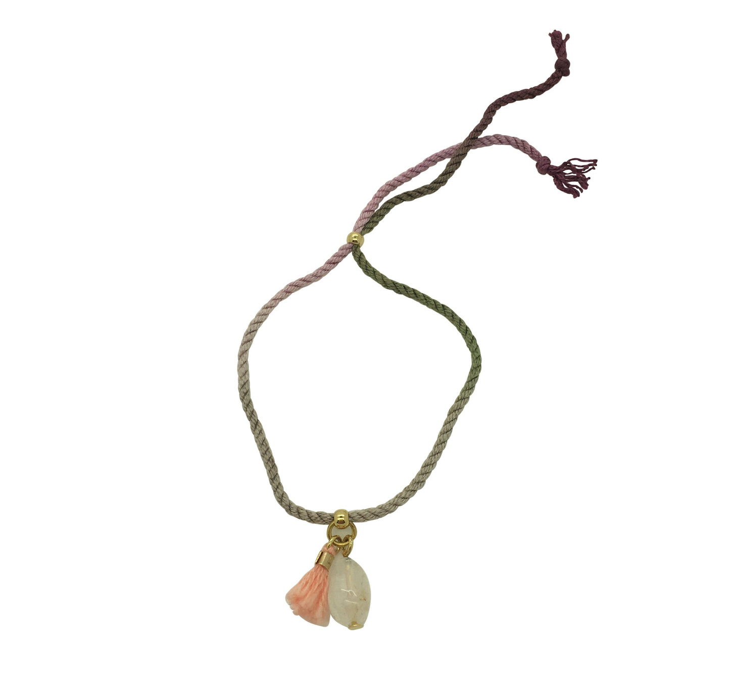 Odisya- Silk Thread Moonstone Tassel Bracelet