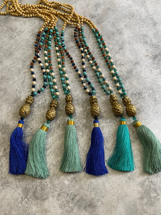 POM AND TASSLE ARTISAN NECKPIECE