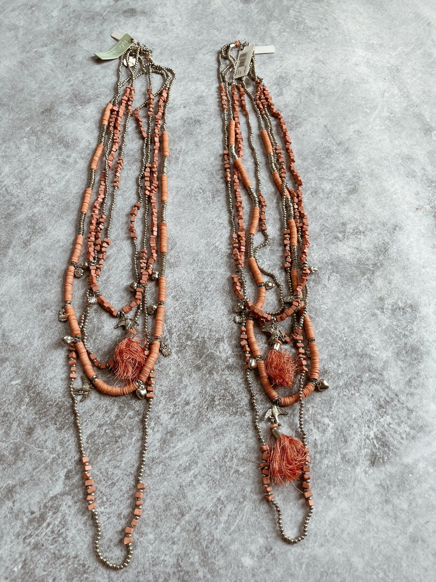 Multi Layer Blush Beaded Necklace