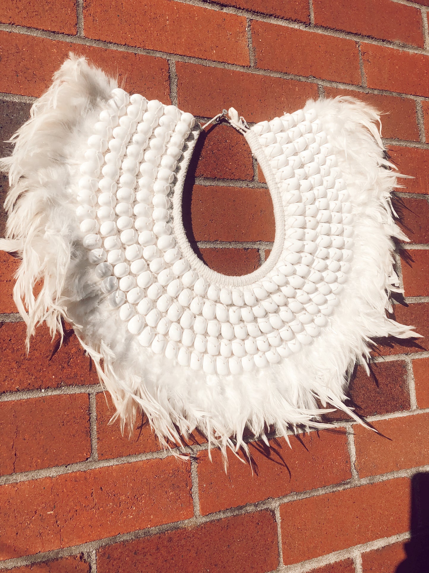 White Feather Neck Tribal Wall Hanging