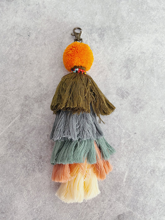 Autumn Colours - Tribal tassel Keyring