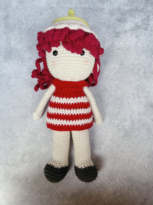 Strawberry Kiss Handmade Knitted Doll