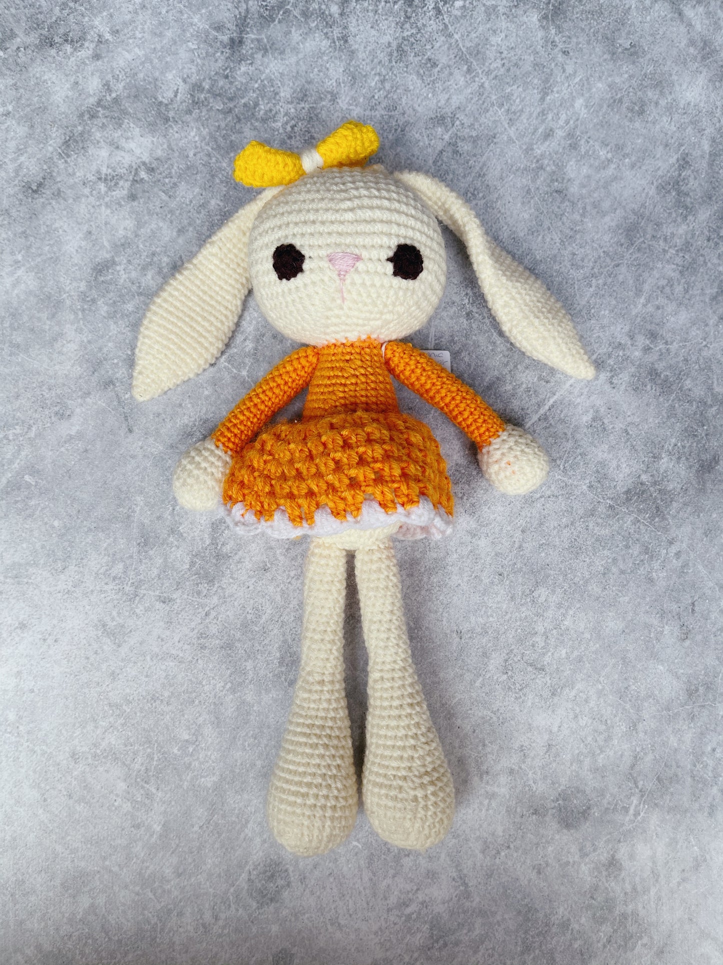 Lola Tangy Orange Crochet Bunny Doll