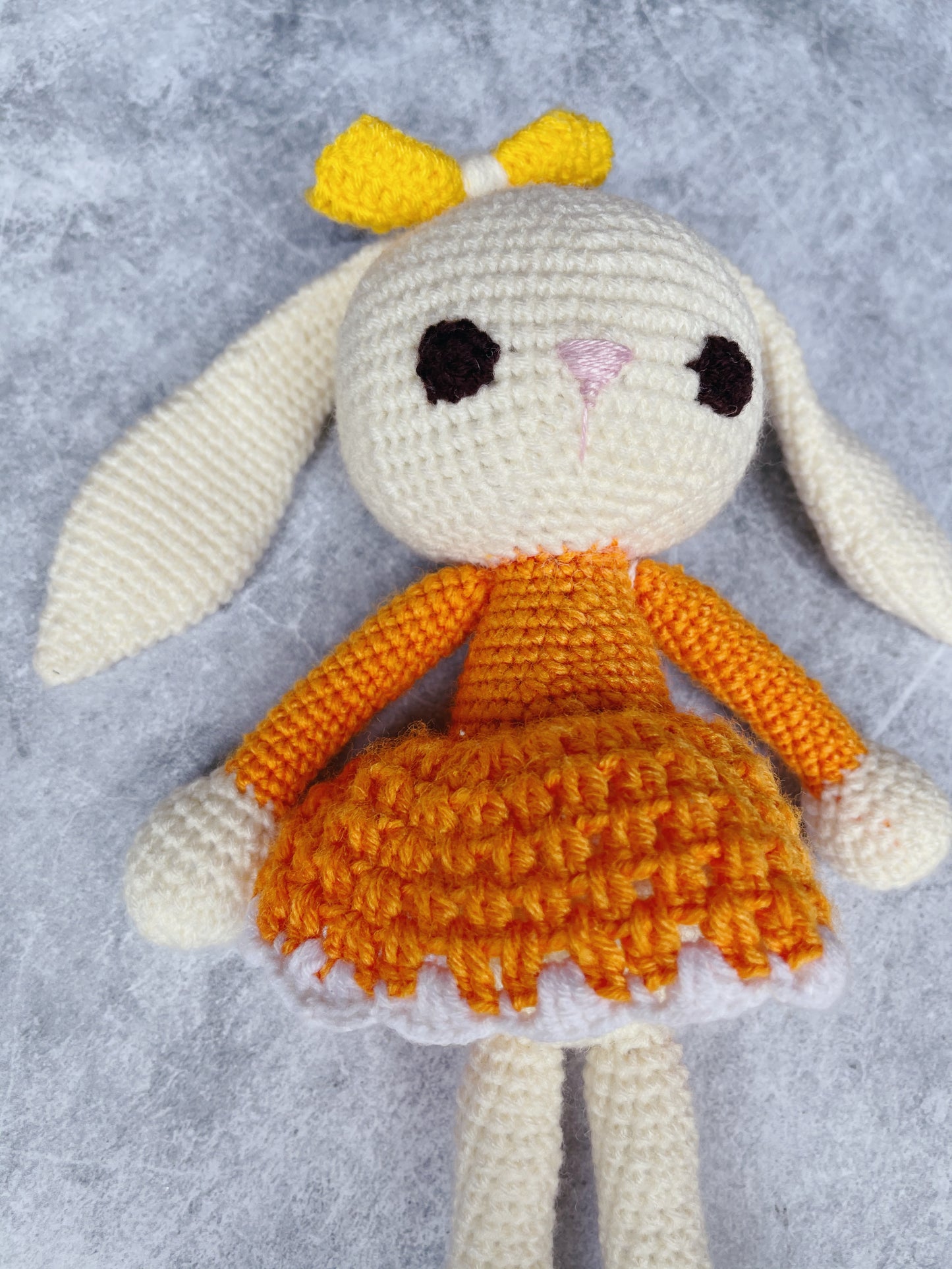 Lola Tangy Orange Crochet Bunny Doll