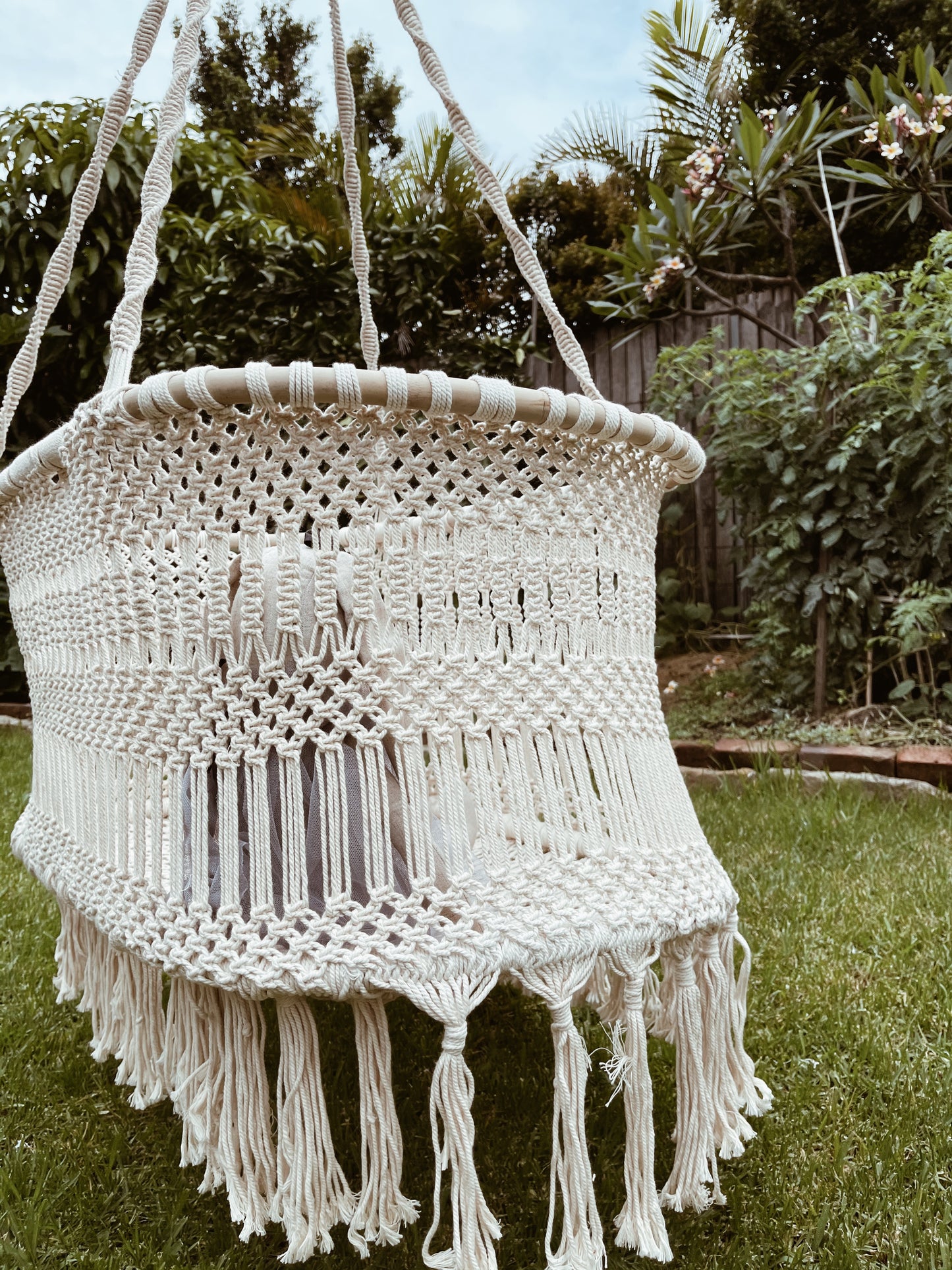 Macrame Baby Nursery Hanging Bassinet - Tight Knotted Style