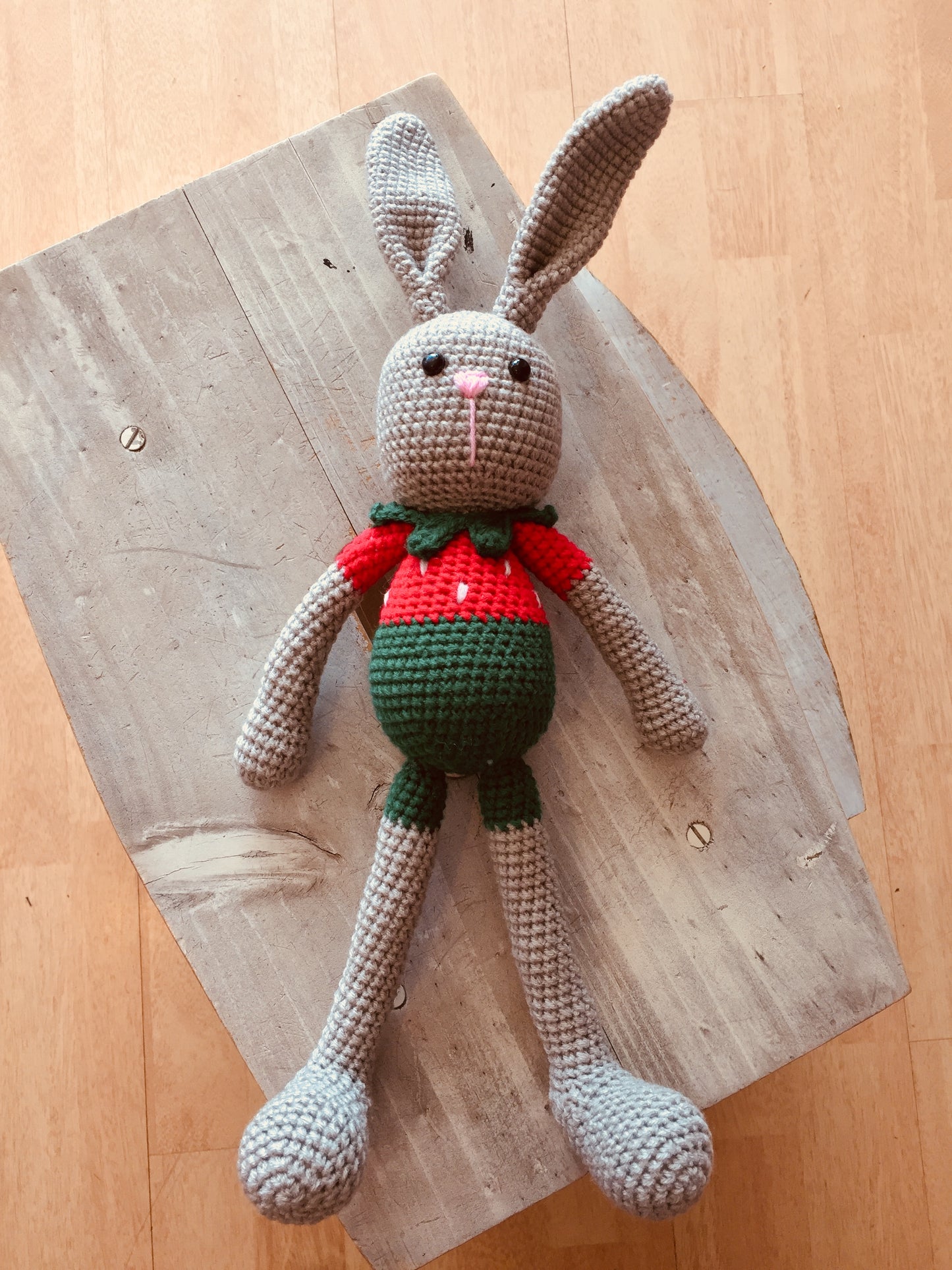 Mr Strawberry Crochet Large Bunny Doll