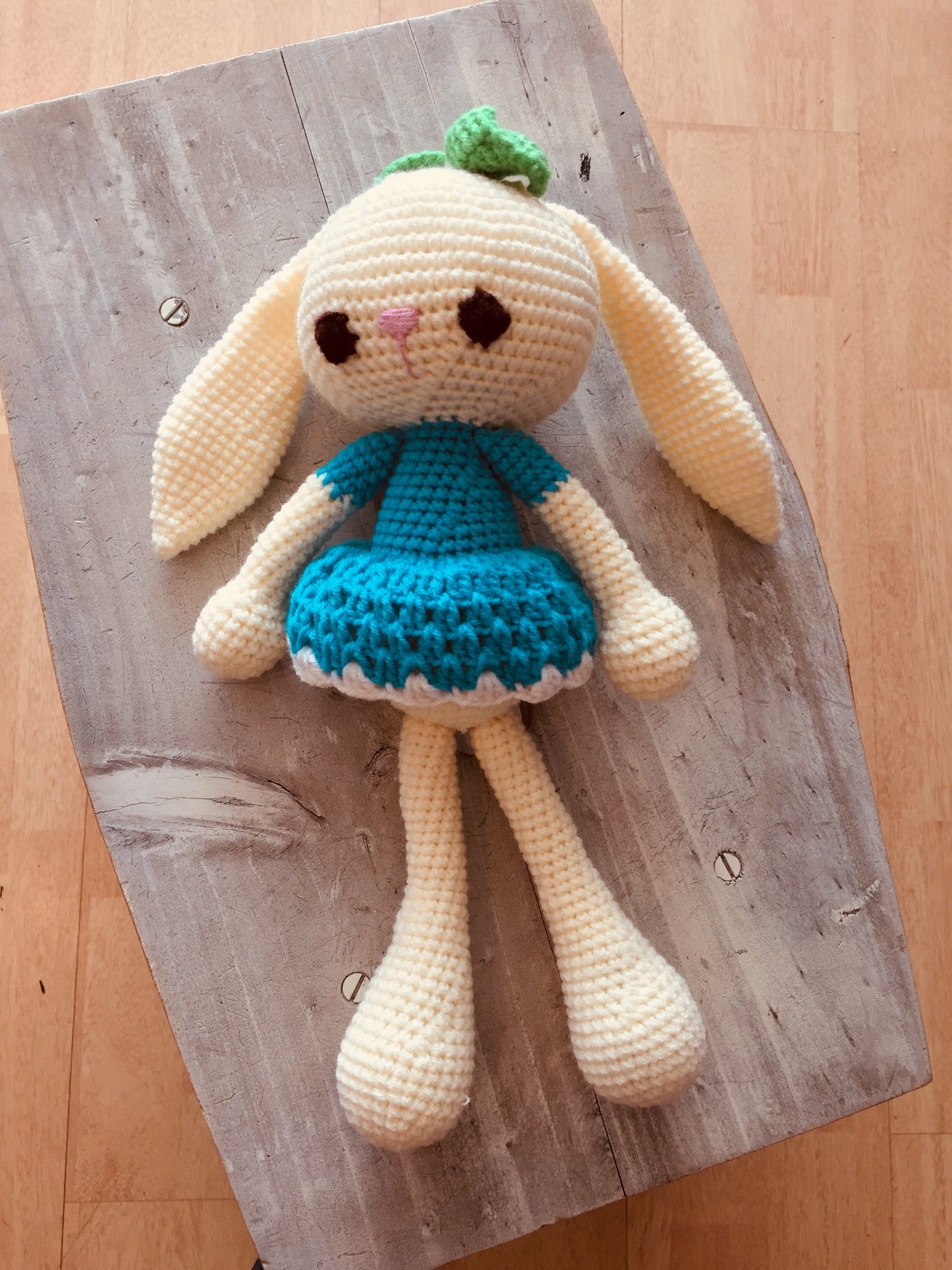 Lola Blue Crochet Bunny Doll
