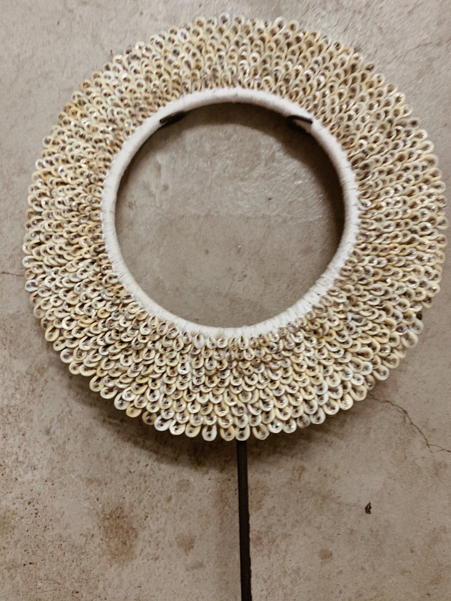 Natural Hoop Shell Bust on Stand- Tribal Homewares Decor