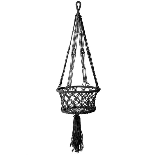 BLACK MACRAME PLANT HANGER