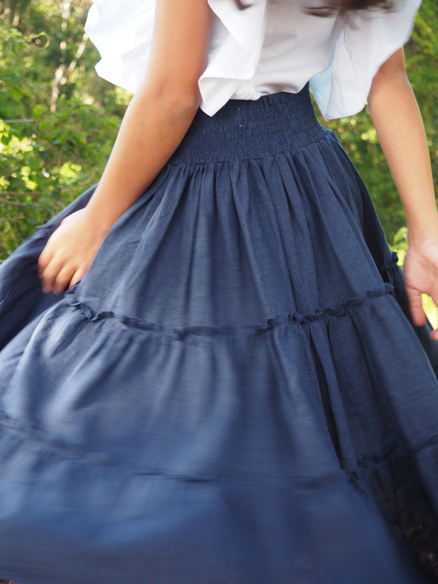 Layer Cheerleader Denim Skirt Middy  (Kids) iluca the label