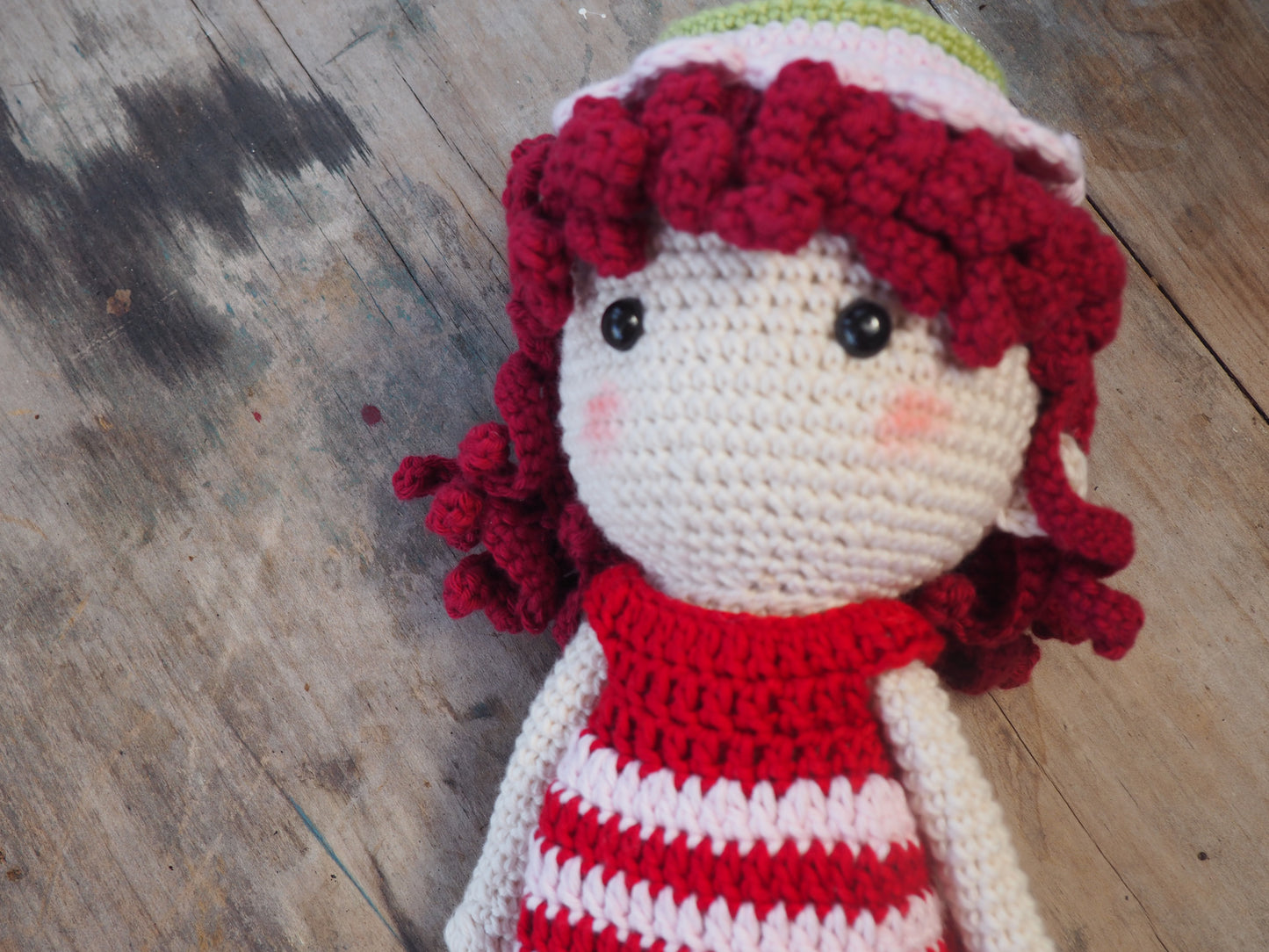 Strawberry Kiss Handmade Knitted Doll