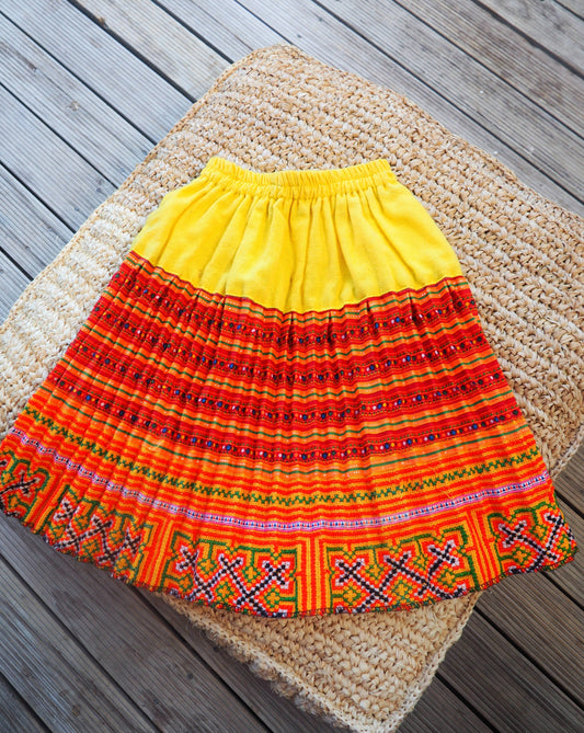 Yellow, Orange and Red - Tribal Trad Circle Skirt