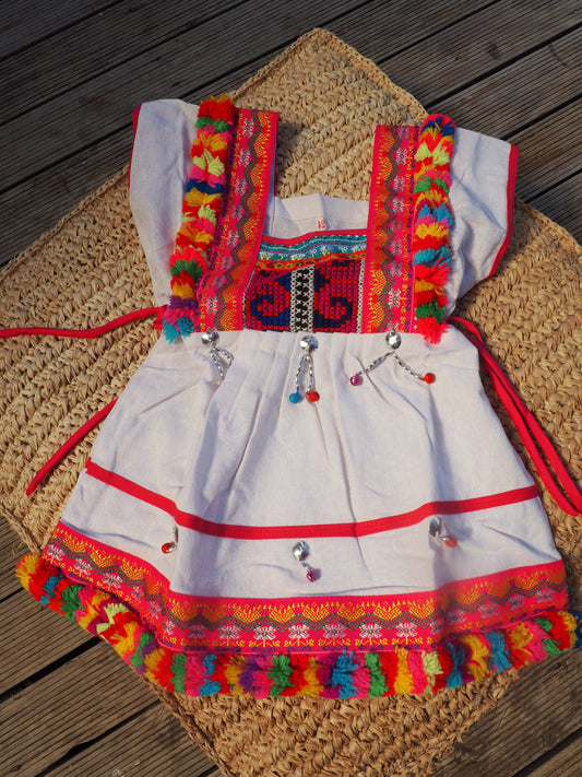 White - Vintage Children's Folk Dress