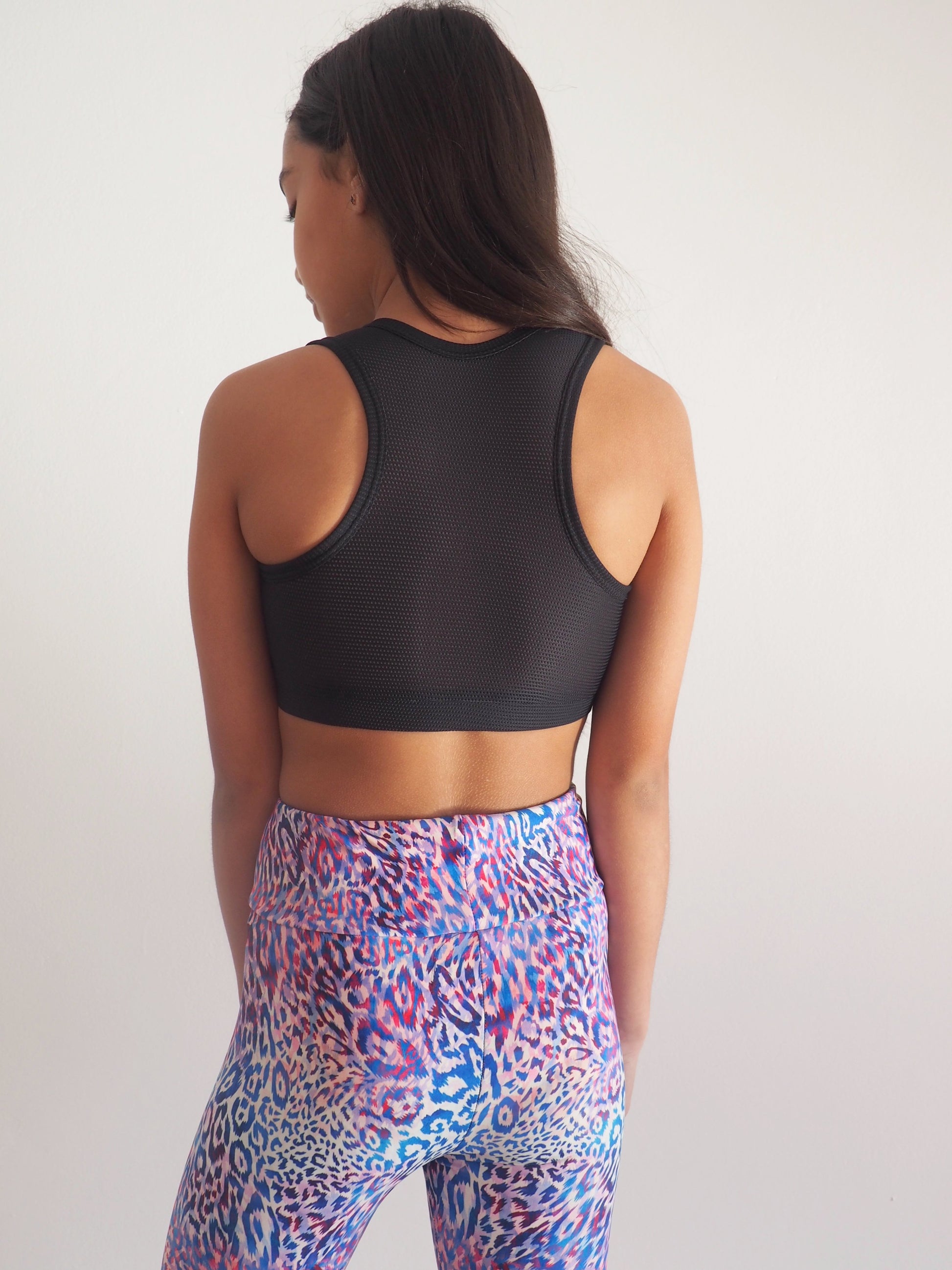 Gerry Can Kids Active - NEON LEOPARD WILD KID COMPRESSION MESH CROP - GERRY CAN 