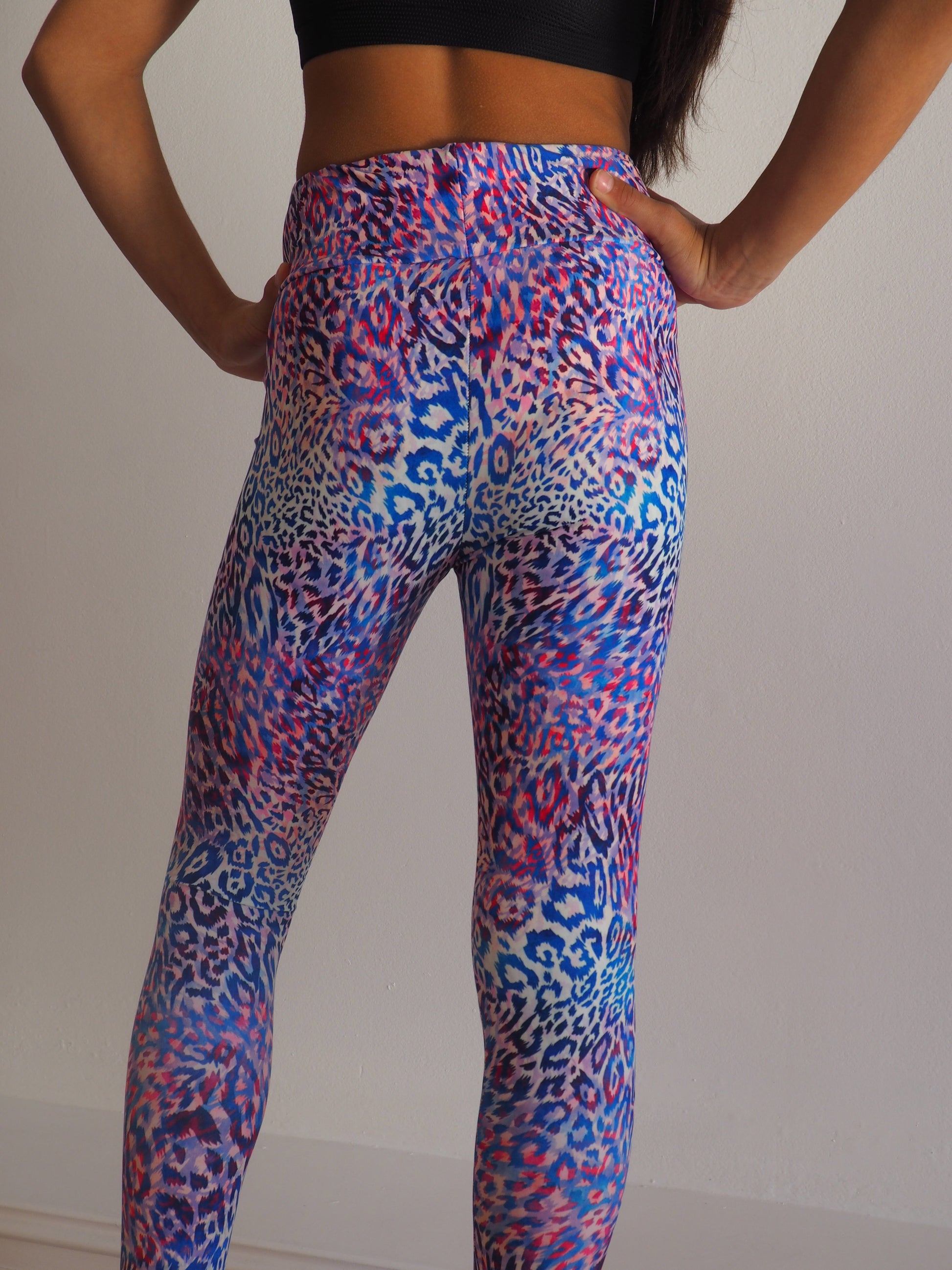 Tiger LEGGINGS TIGER PRINT Leggings Pink and Purple Rainbow