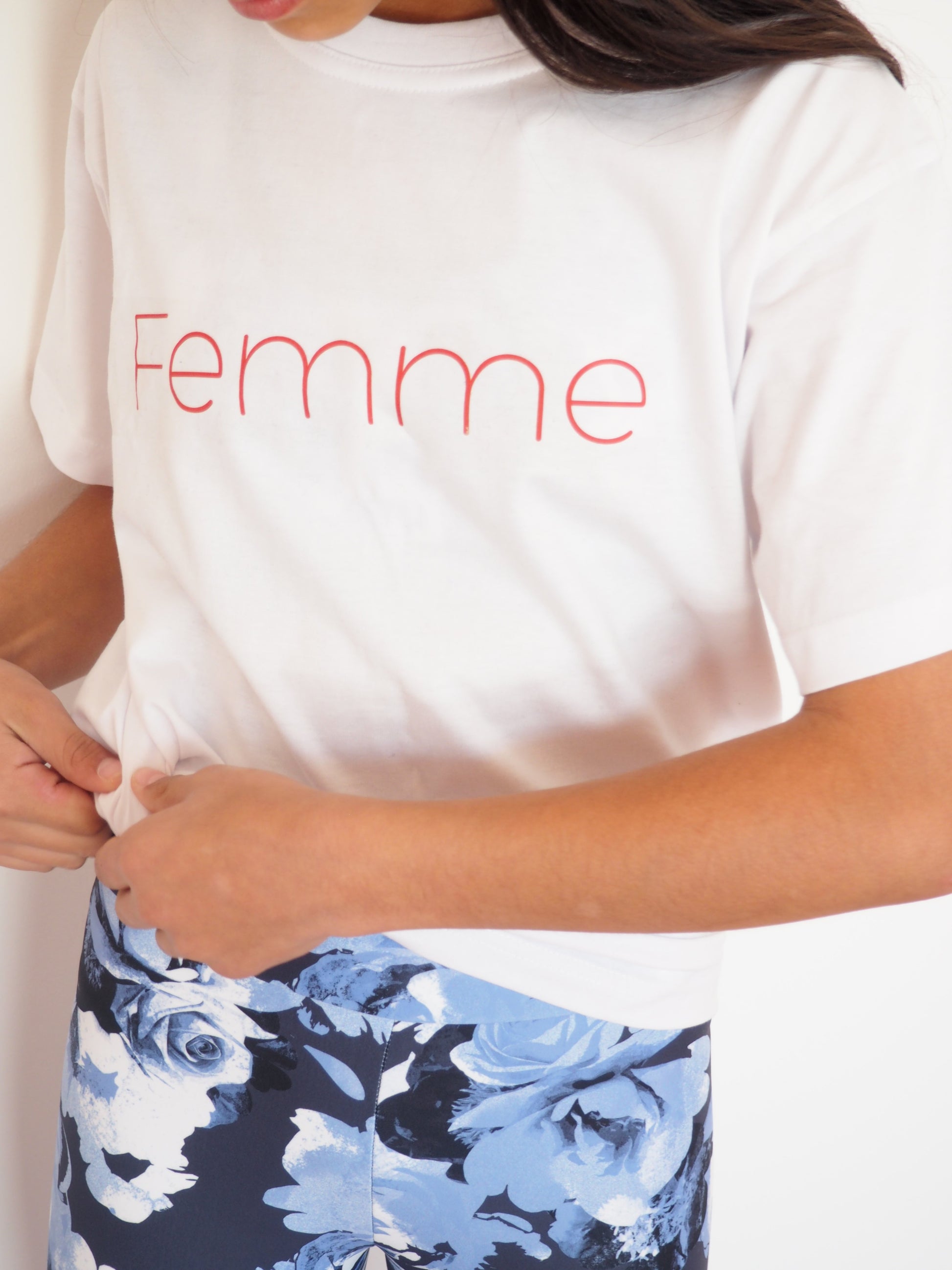 Gerry Can Kids Active - 'Femme, empowered; Organic Cotton Tee in 'Crisp White + Red' - GERRY CAN 