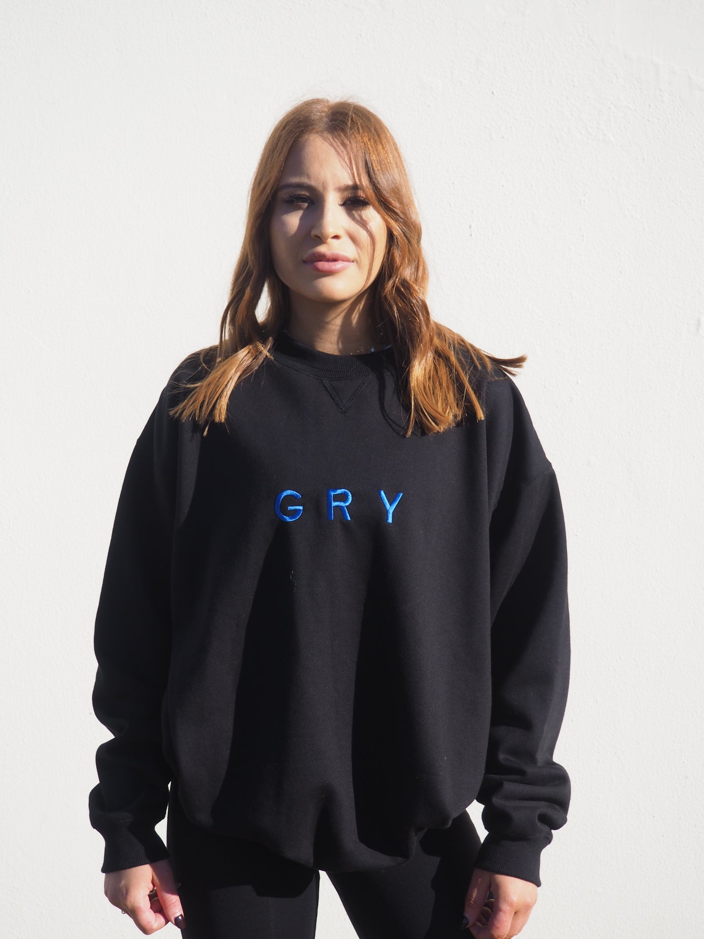 Gerrycan Black Unisex Sweater with GRY Blue Logo