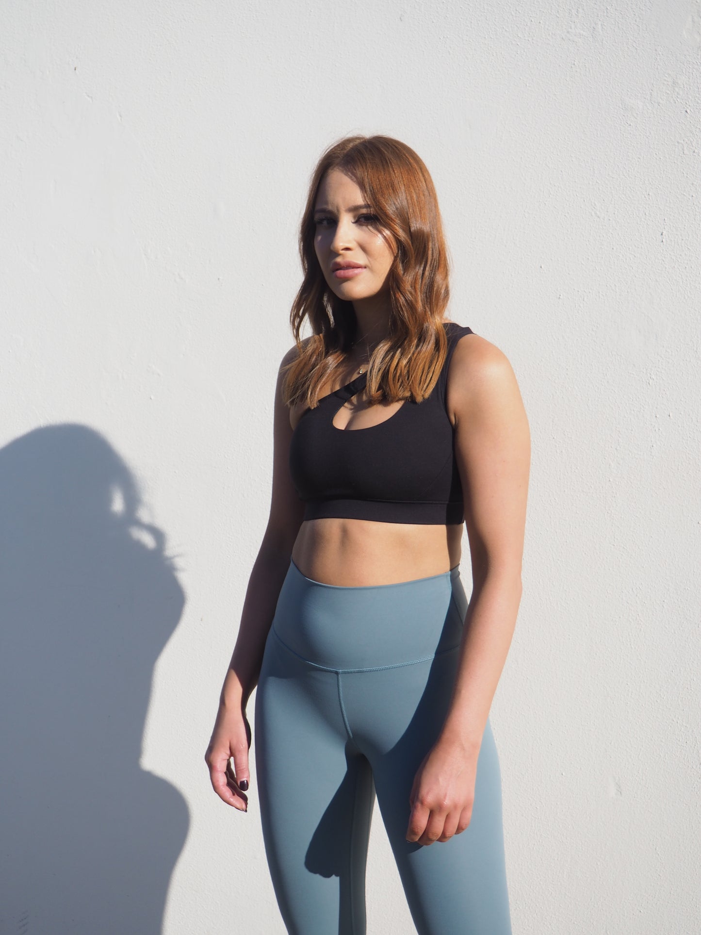 Gerrycan Kye One Sleeve compression Support Crop Top - Black