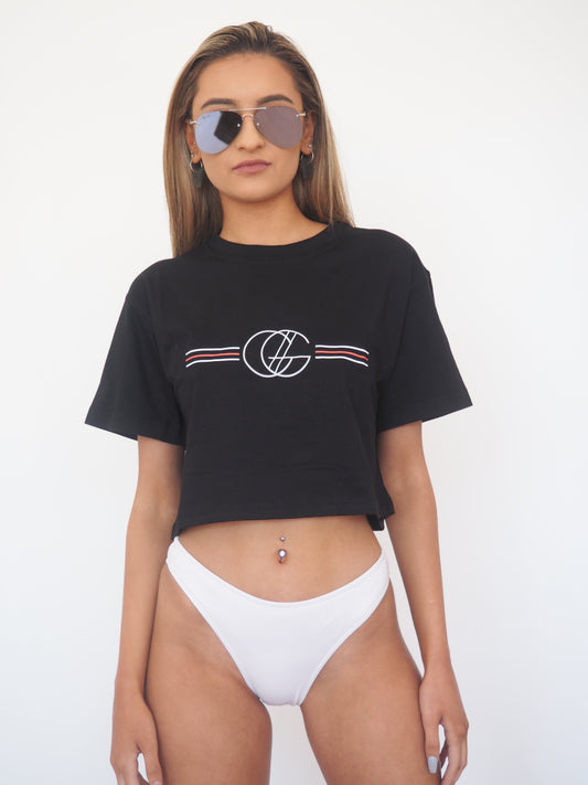 GG CROP T // BLACK