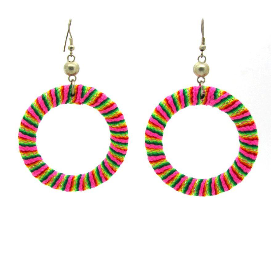 Odisya- Pink Inca Woven Hoops