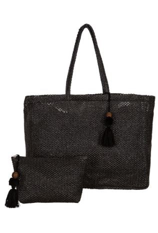 EB + IVE - HACIENDA BEACH BAG - IVORY AND BLACK