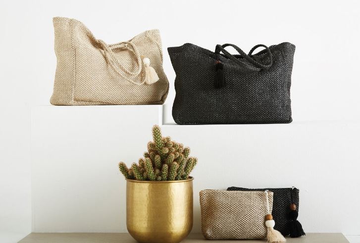 EB + IVE - HACIENDA BEACH BAG - IVORY AND BLACK