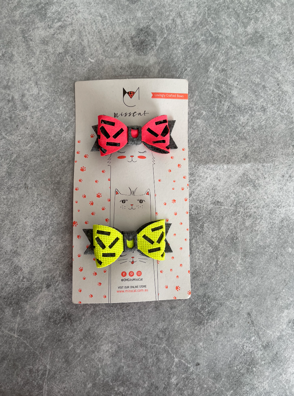 Miss Cat Bows - Neon Confetti (Set of 2)