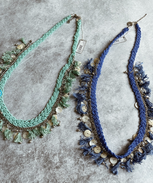 BEADED TASSEL NECKLACE