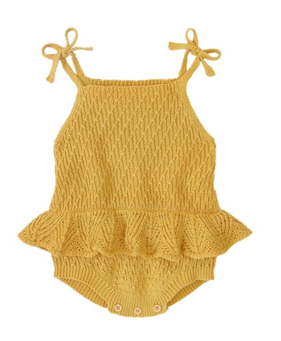 ZEST FRILL KNITTED ROMPER - BABY