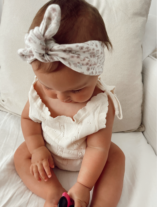NATURAL CREAM PETITE SUMMER KNIT SET - BABY