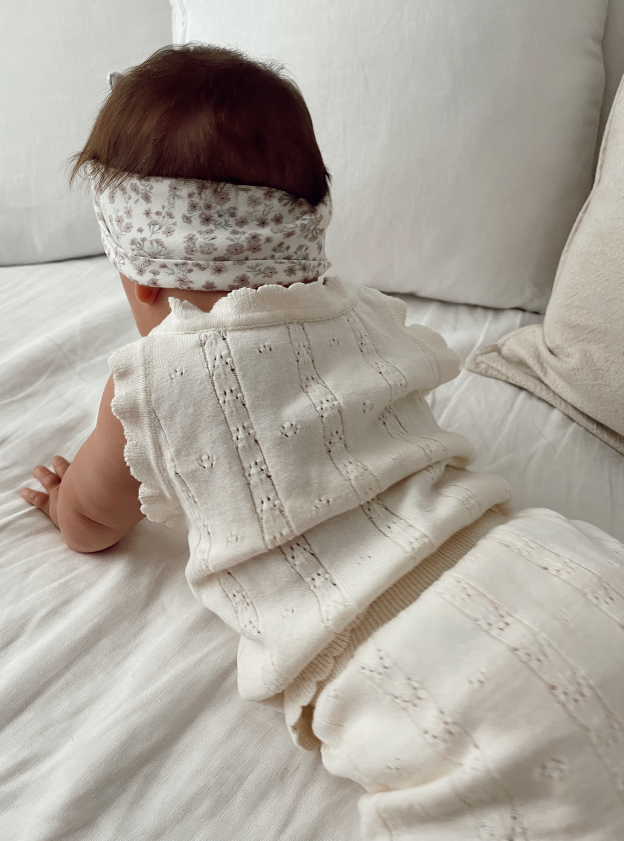 NATURAL CREAM PETITE SUMMER KNIT SET - BABY
