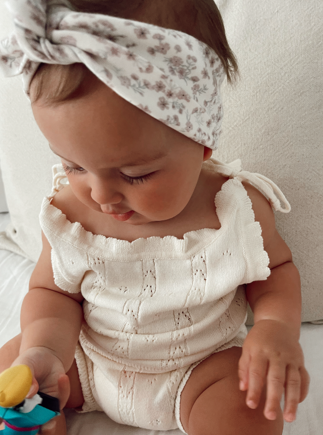 NATURAL CREAM PETITE SUMMER KNIT SET - BABY