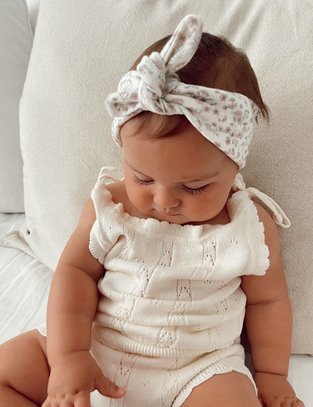NATURAL CREAM PETITE SUMMER KNIT SET - BABY