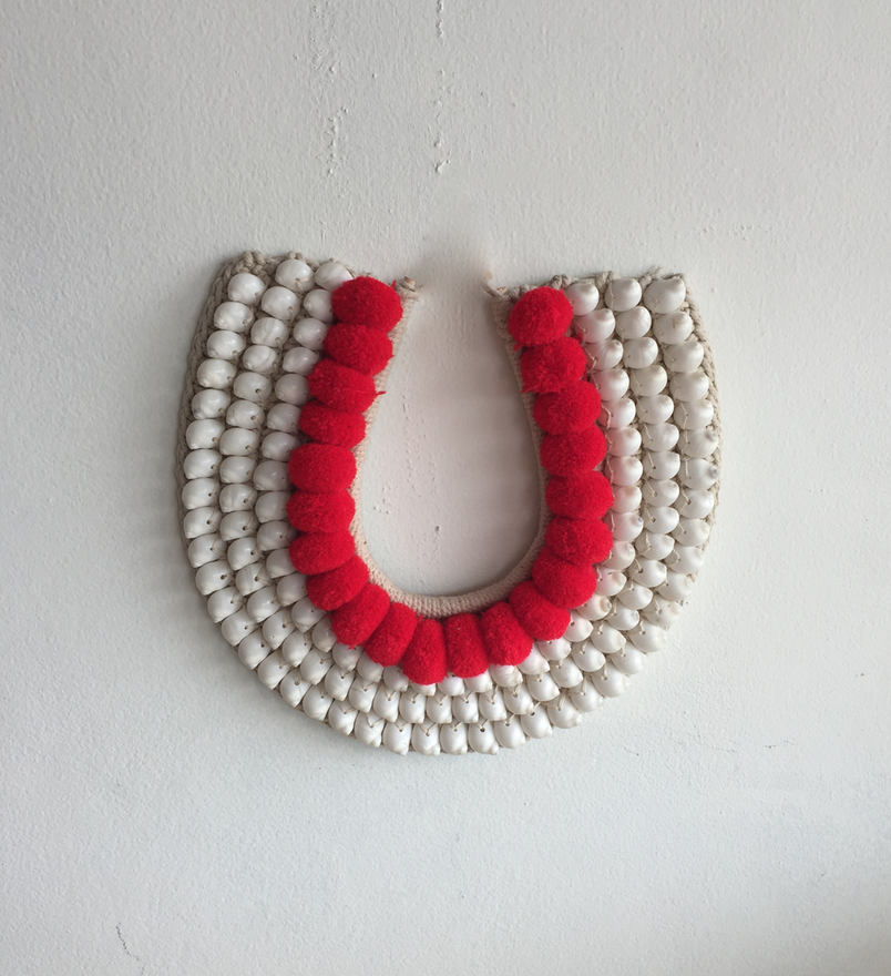 Pom Pom Handmade Shell Decorative Piece