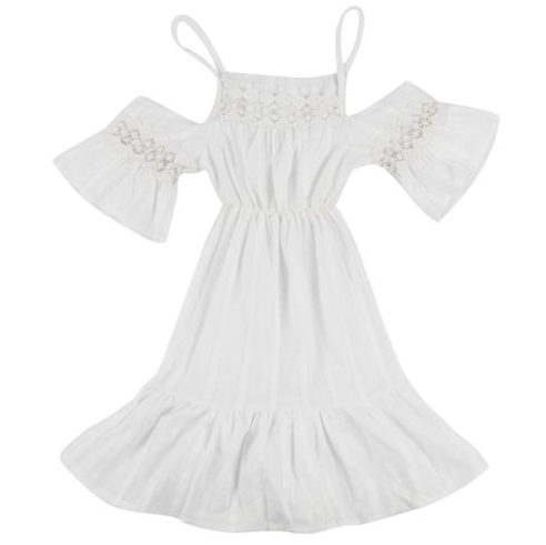 Detailed Flower Indie Dress - Kids