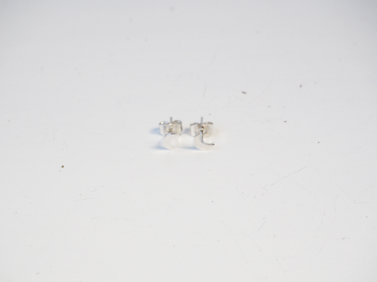 Moon Silver Sterling Stud Earrings