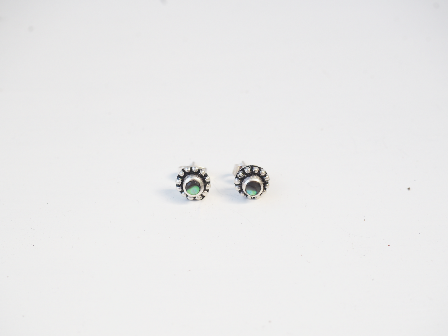 Jade Gem Sterling Silver Hand Made Oval Stud Earrings