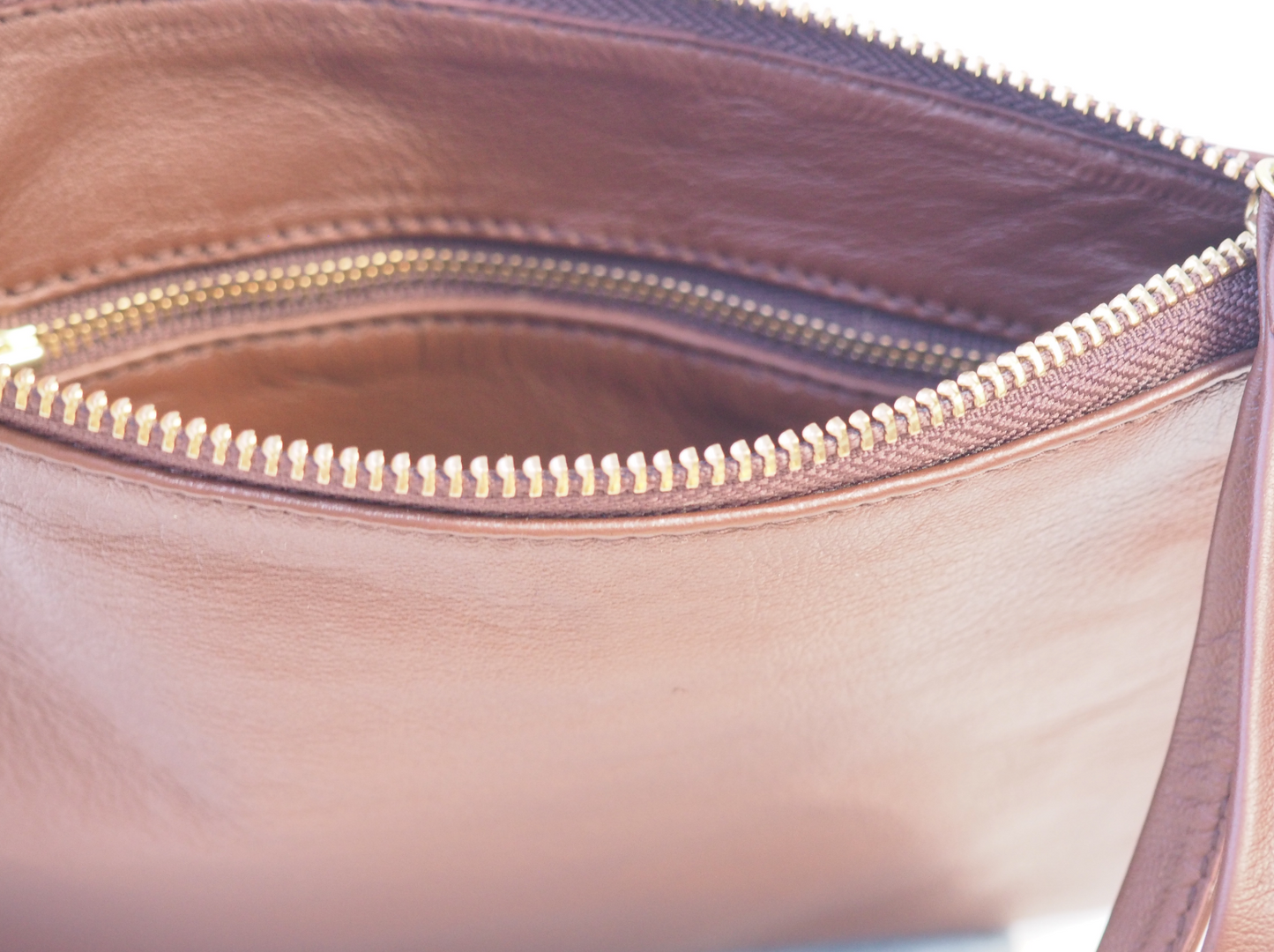 Lush Classic Brown Soft Leather Clutch