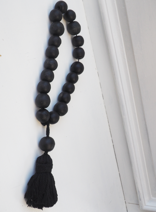 Oversized Black Balsa Wood Timber Tassel Hanging