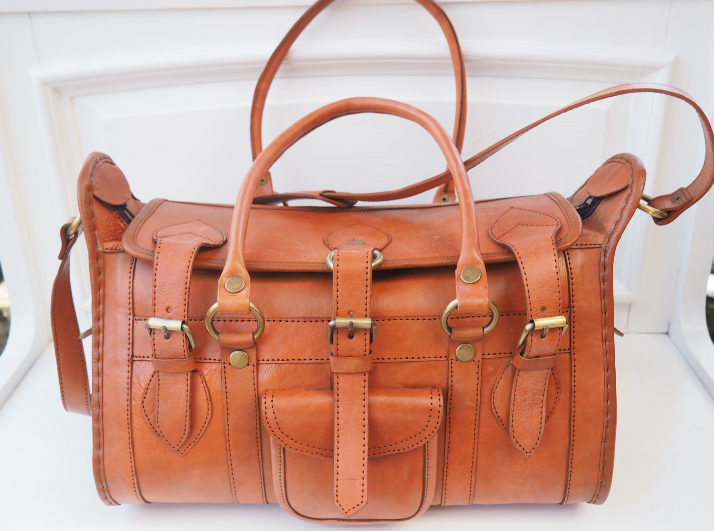 GENUINE LEATHER- HAND MADE AUTHENTIC SADDLE BAG.