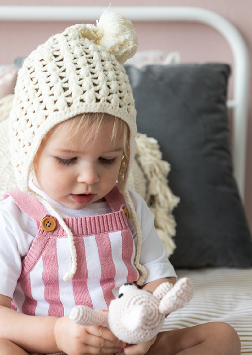 Miann + Co- CREAM CROCHET BONNET