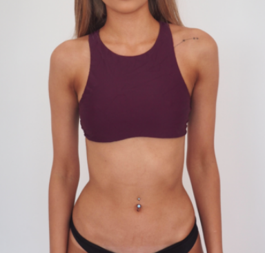 LARA COMPRESSION CROP TOP - WINE - GERRY CAN 