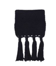MEGA TASSEL CLUTCH - ORIGINAL MACRAME DESIGN (BLACK)