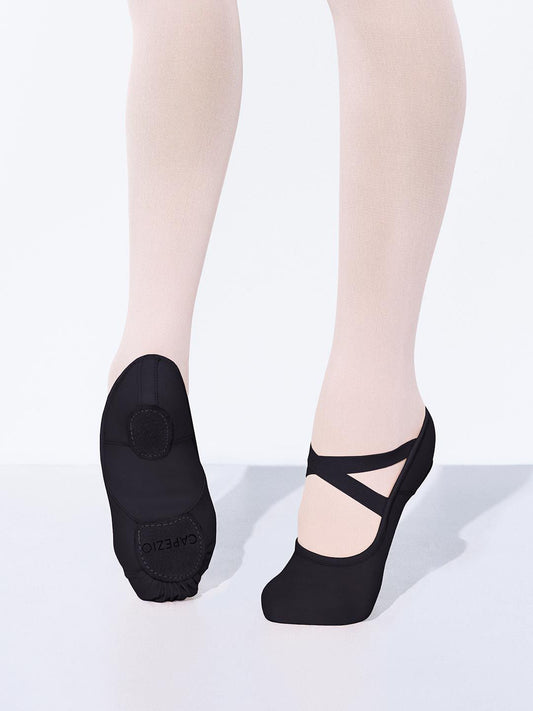 capezio hanami ballet shoes black stretch canvas