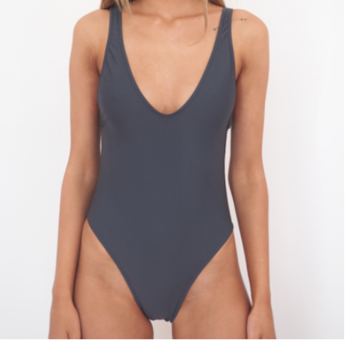 BOND ICONIC ONE PIECE / Concrete grey, high cut leg and deep scoop back and front.GERRY CAN 