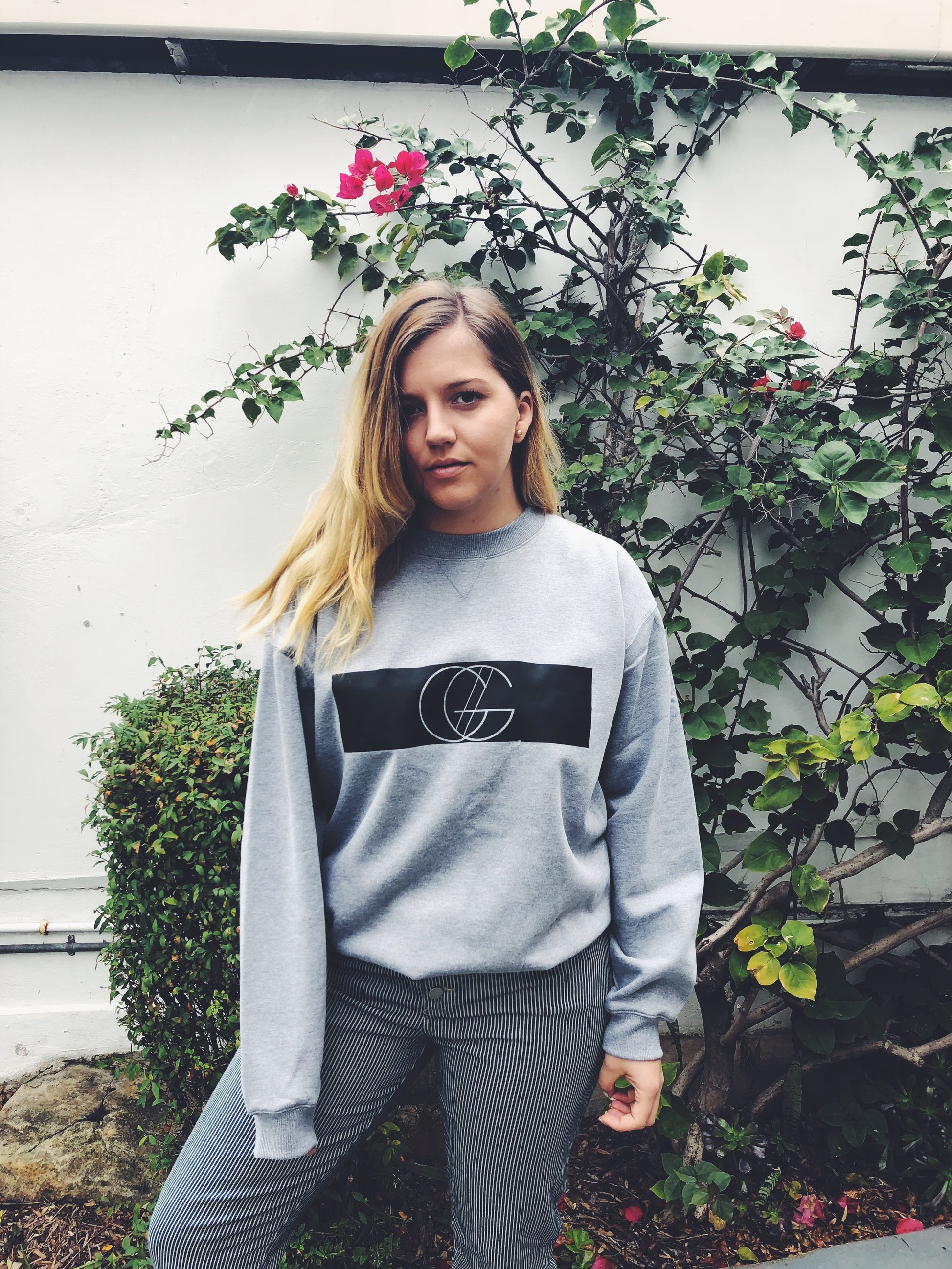 GC MONO BOYFRIEND SLOPPY JOE in grey marle oversize fleece GERRY CAN 