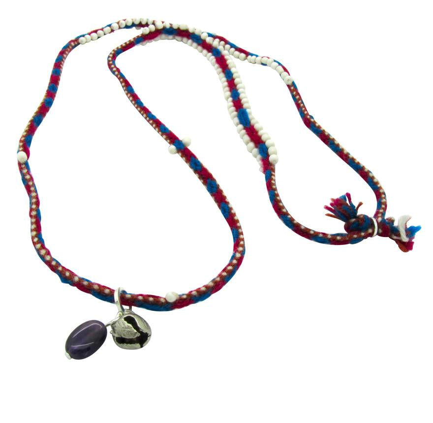 Odisya - Peruvian Beaded Necklace with Amethyst