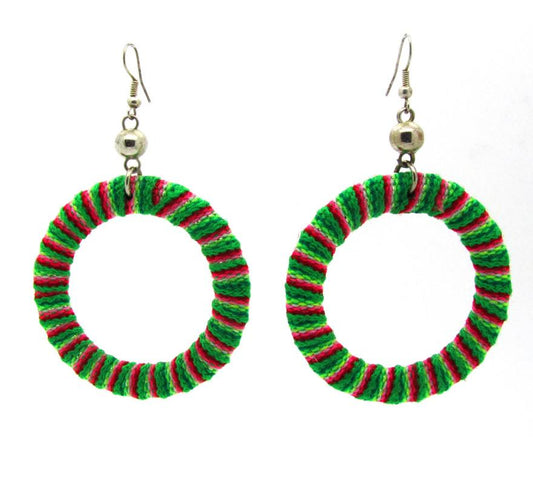 Odisya- Green Inca Woven Hoops