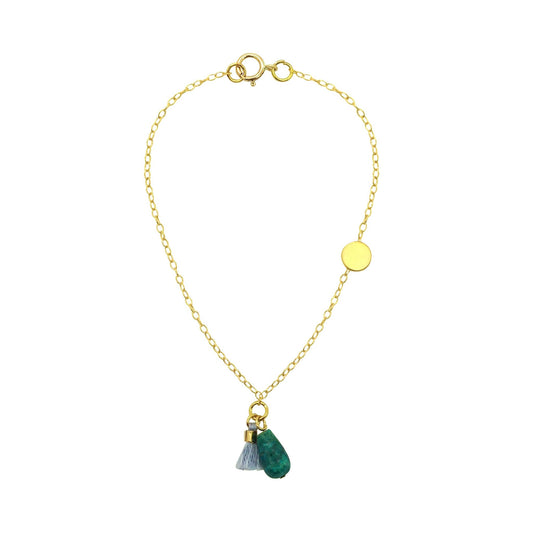 Odisya- Turquoise Tassel Charm Bracelet